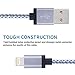 Sundix 3 Pack 10FT Extra Long Nylon Braided Lightning to USB Sync Cable Cord Charger Compatible with iPhone 7/7 plus, iPhone 6/6s/6 plus/6s plus, 5c/5s/5, SE, iPad /iPod(White)