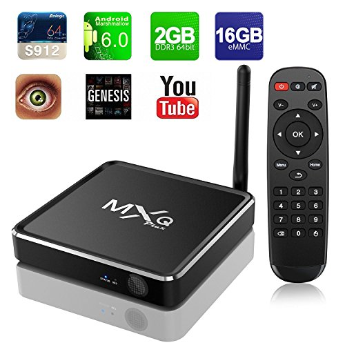Refresh Your Life MXQ Android 6.0 Marshmallow 4K R12 TV Box Amlogic S912 Chipset [2G DDR3/16G eMMC] with 2.4G/5G Dual Band AC WIFI Antenna OTA Update Aluminum TV BOX