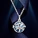 Eudora Harmony Bola Tree of Life 18mm Pendant Necklace Jewelry Set 30‘’ Blue Chime Ball