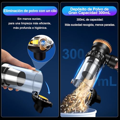 Powerful Car Vacuum Cleaner, 28000Pa Portable Cordless Handheld Vacuum Cleaner | Rechargeable with 3 Levels Adjustment, 4 in 1 Car Vacuum Cleaner with Brushless Motor for Pet/Car/Camper Hair