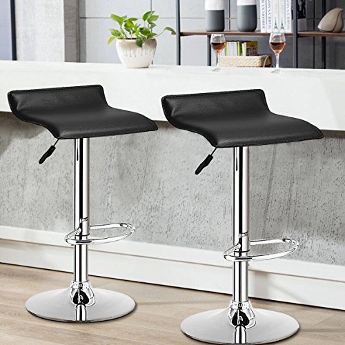 COSTWAY Swivel Bar Stools Adjustable Contemporary Modern Design Chrome