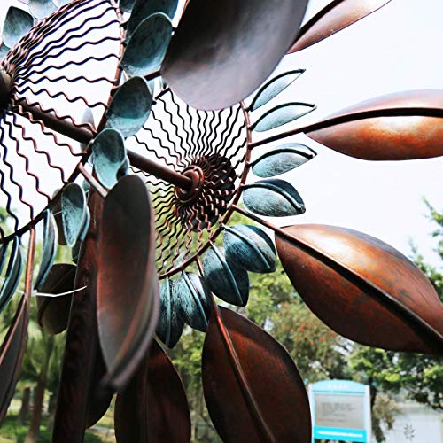 Win Wind Spinner-Outdoor Metal Kinetic Garden Wind Spinners - Decorative Lawn Ornament Wind Mills - Unique Outdoor Lawn and Garden Décor