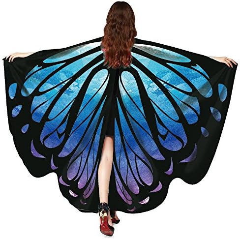 Fairy Wings For Women Butterfly Wings Shawl Scarves Fairy Ladies Nymph Pixie Poncho Costume Accessory ICOCOD