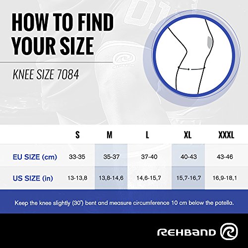 Rehband Knee Support Sleeve - 7084-7mm - Blue - XLarge - 1 Sleeve