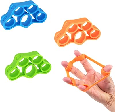 CORTNEY Hand Grip Strengthener 3 Pack Forearm Exerciser Finger Bands 3 Levels