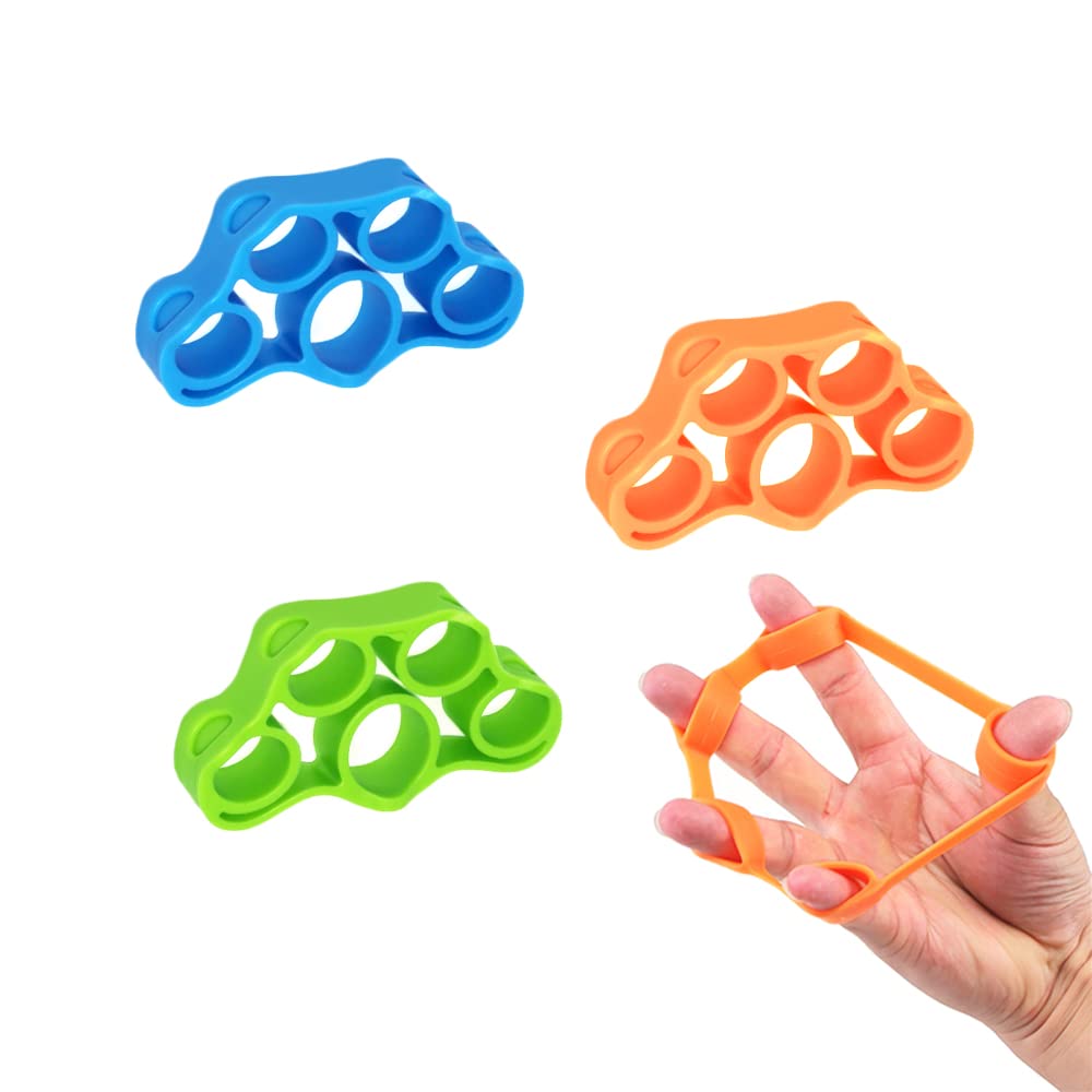 CORTNEY Hand Grip Strengthener（3 Pack）, Forearm Exerciser Hand Strengthener Finger Extensor Bands for Muscle Training Sports, Stress Relief, Increase Strength, Rock Climbing and Injury Recovery