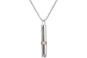 VICUSSE Stainless Steel Mindfulness Breathing Necklace, Anxiety Relief Fidget Pendant Tool Jewelry for Women & Men
