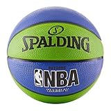 Spalding NBA Varsity Outdoor Rubber Basketball, Green/Blue, Official Size 7, 29.5 in