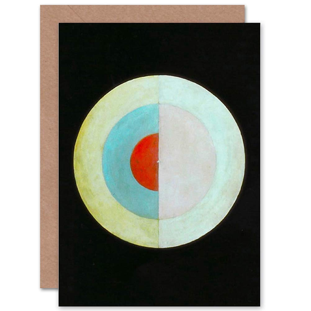 Wee Blue Coo GREETINGS CARD PAINTING ABSTRACT HILMA AF KLINT 1915 THE SWAN NO 16