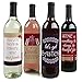 Friends Thanksgiving Feast - Friendsgiving Party Decorations for Women and Men - Wine Bottle Label Stickers - Set of 4