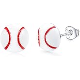 Sports Earrings for Women Men Baseball/Football/Volleyball/Soccer/Softball/Rugby Earrings Enamel Stud Charm Earrings Jewelry Accessories Party Favors Gifts for Sports Fan Sport Lovers