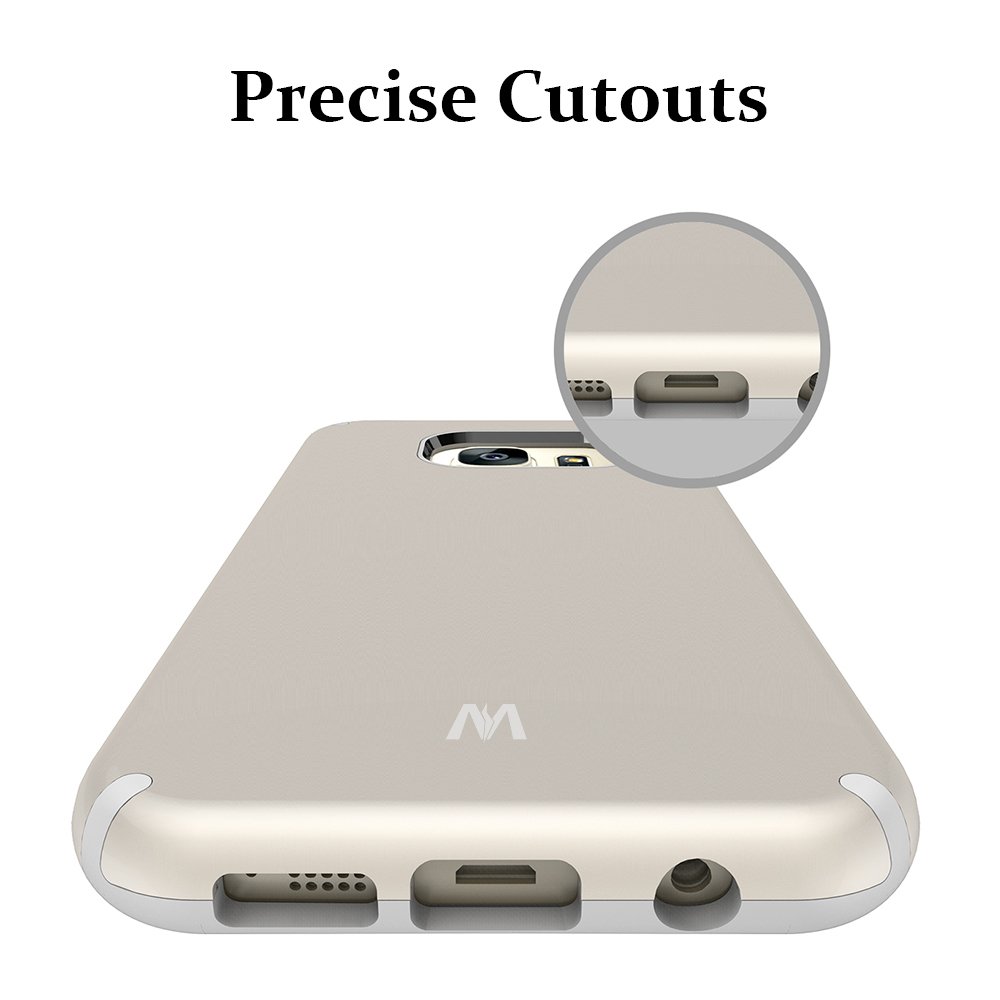 S7 Case, Galaxy S7 Case, MagicSky Slim Corner Protection Shock Absorption Hybrid Dual Layer Armor Defender Protective Case Cover for Samsung Galaxy S7 (Gold)