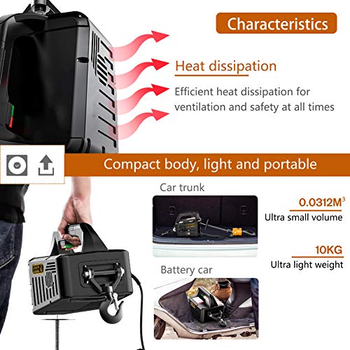 NEWTRY 1100lbs Electric Hoist Winch with Wireless Remote Control 110/120 Volt Portable Power Electric Hoist 16ft/min - Image 5
