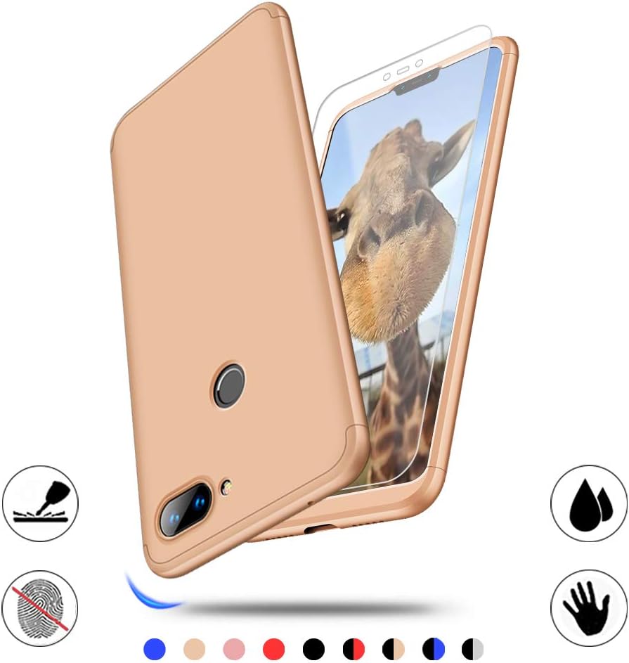 Case Cover for Xiaomi 8 Lite AChris 360 Full Protection Phone Case with Tempered Glass Screen Protector Ultra-Slim Shockproof Anti-Fingerprint PC Bumper Case Cover Compatible with Xiaomi 8 Lite Mi 8X