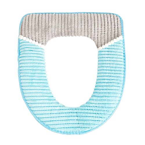 Glorrt Bathroom Protector Closestool Soft Warmer All Shape Toilet Cover Seat Lid Pad (Blue)