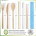 Bamboo Cutlery Set | Travel Cutlery Set | Eco Friendly Flatware Set | Bamboo Travel Utensils | Knife, Fork, Spoon and Straw| Wooden Cutlery Set | Camping Cutlery Set with Travel Pouch | 20 cm