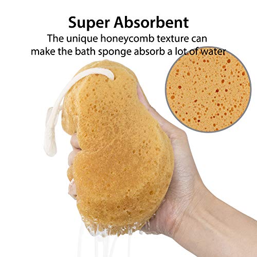 BAIMEI Bath Sponge, Soft Shower Sponge, Loofahs Pouf Gentle Cleaning Body Luffa Sponge (2pcs) - Thumbnail 4