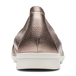 Clarks Womens Jenette Ease Ballet Flat, Metallic