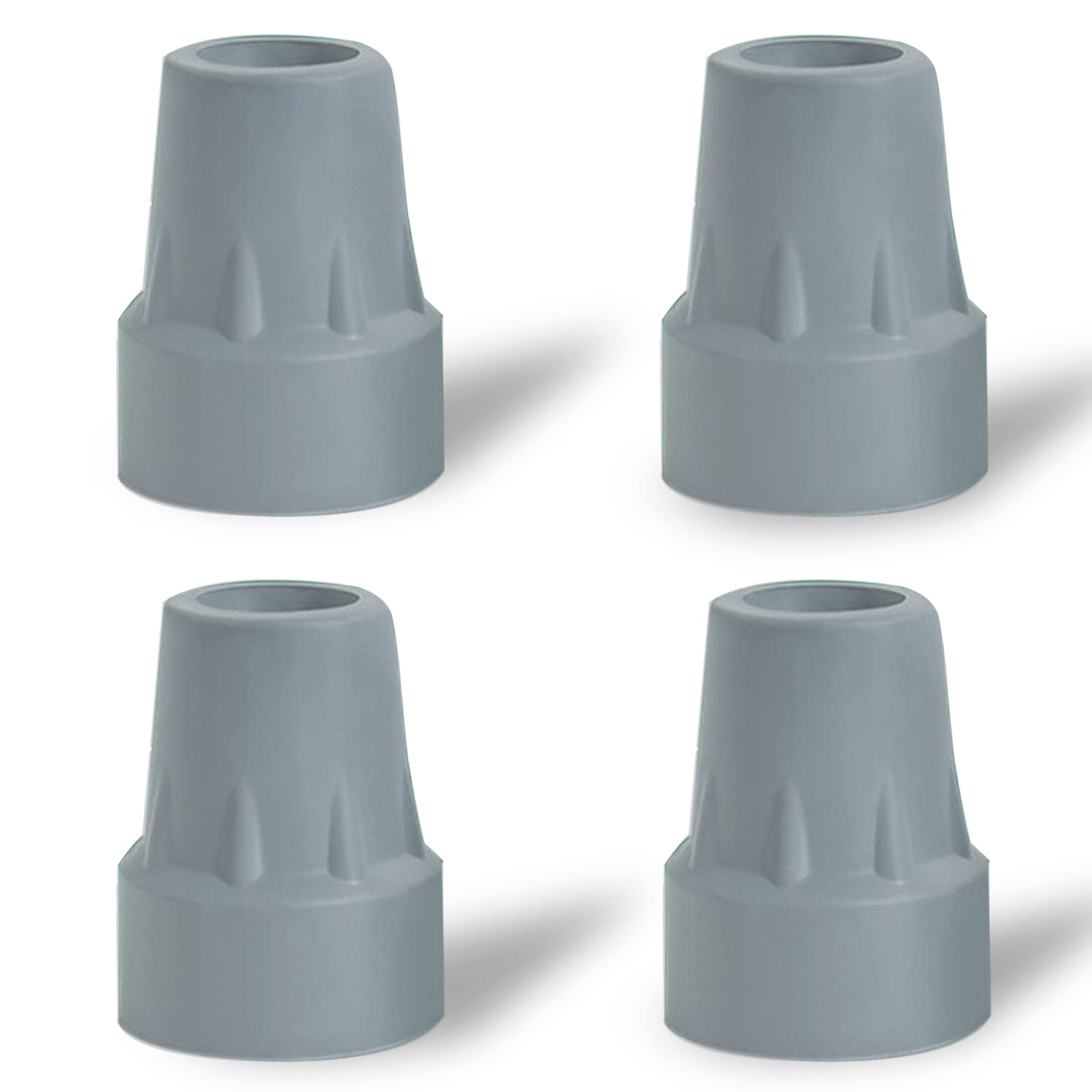 Crutch Tips, 4 Pack 7/8 inch Heavy Duty Rubber Crutch Tips Replacement Rubber Cane Tips, Gray