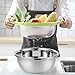 BONOW Colander Stainless Steel with Handle and Base 5-Quart Kitchen Strainer Baskets Match Mixing Bowl for Food Vegetable Rice Fruit Pasta Spaghetti- Green