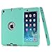 Ipad Mini Case, H&T(TM) Unique Silicone Design Soft Ipad Mini 3 In1 Hybrid Shockproof Protective Cover Case for Apple Ipad Mini 3/ 2/ 1 (Teal)