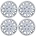 BDK Hubcaps 14 Inch Wheel Protection - OEM Replacement, Easy Installation, Total 4 Pieces (2 front 2 rear) (KT-842-14_AMwng1),Silver