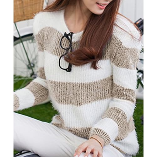 ペプ Pepu ゆったり モコモコ トップス ボーダー モヘア ニット