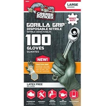 Amazon.com: Grease Monkey Gorilla Grip Large Gray Nitrile