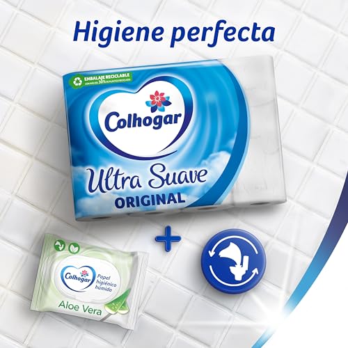 Colhogar Ultra Soft Original x108 - 2-Ply White Toilet Paper - 9 Packs of 12 Rolls, Unscented