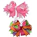 LCLHB 5 Inch Multi Stacked Giant Bow with Alligator Hair Clip for Girls Juniors 10PCS