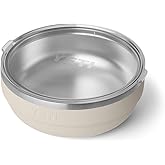 YETI Rambler Low Bowl, Vacuum Insulated, Stackable and Nestable Stainless Steel Bowl with Lid, 3.6 Quart, Cape Taupe