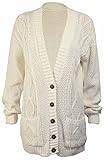PurpleHanger Women's Long Sleeve Cable Knit Chunky Cardigan