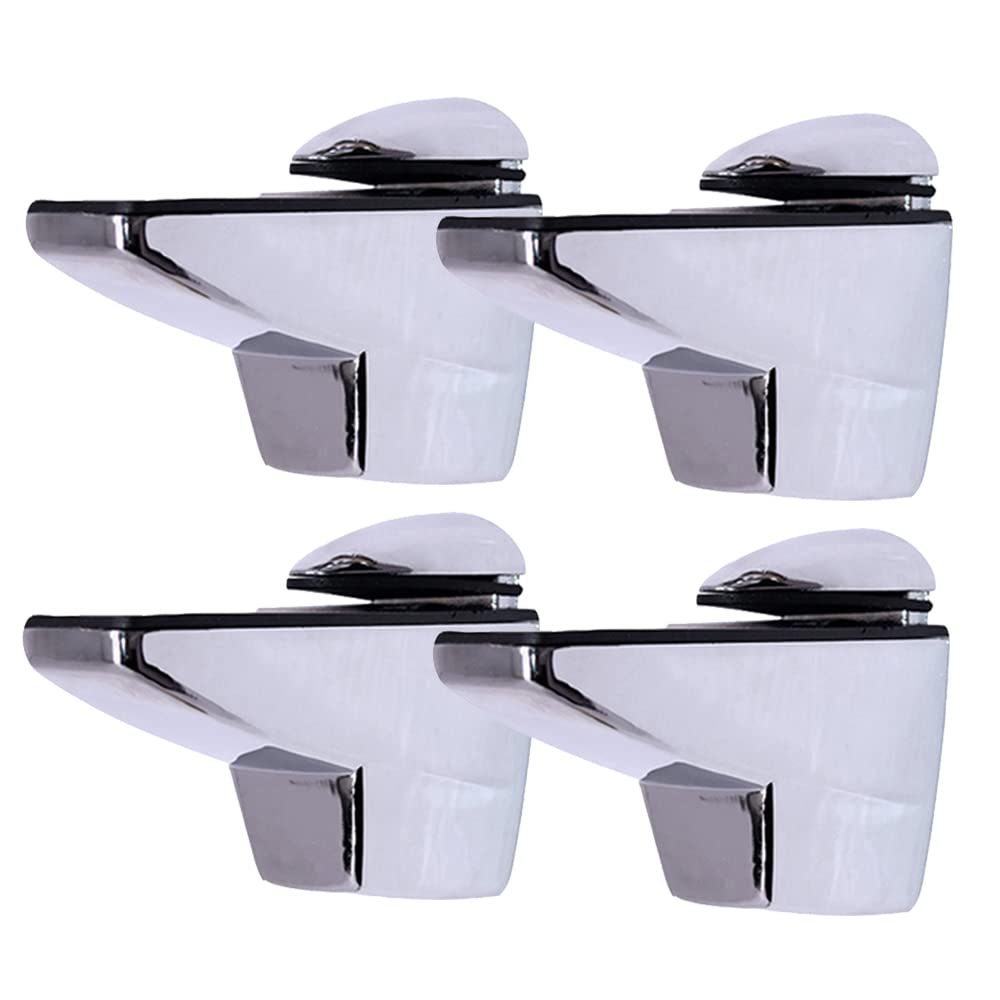Glass Shelf Bracket, Duckbill Clip Shelf Bracket, 4PCS Adjustable Wood/Glass Shelf Bracket for 5-32mm Thickness Shelf Glass Shelf