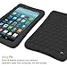 Fintie Silicone Case for Amazon Fire 7 Tablet (Previous Generation - 7th, 2017 Release) - [Honey Comb Upgraded Version] [Kids Friendly] Light Weight [Anti Slip] Shock Proof Protective Cover, Black