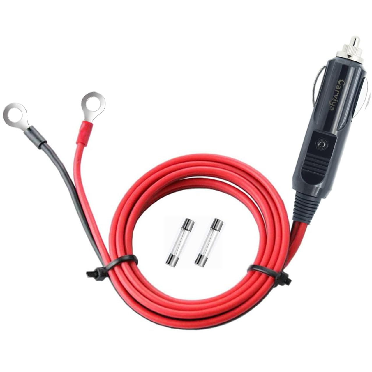 Photo 1 of Carviya Cigarette Lighter Male Plug Adapter Inverter Cable Power Supply Cord 12V/24V 3FT 16AWG with LED Light For Car Inverter,Air Pump, Electric Cup DIY