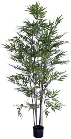 Silk Décor Bamboo Tree in Black Plastic Pot, 5-Feet