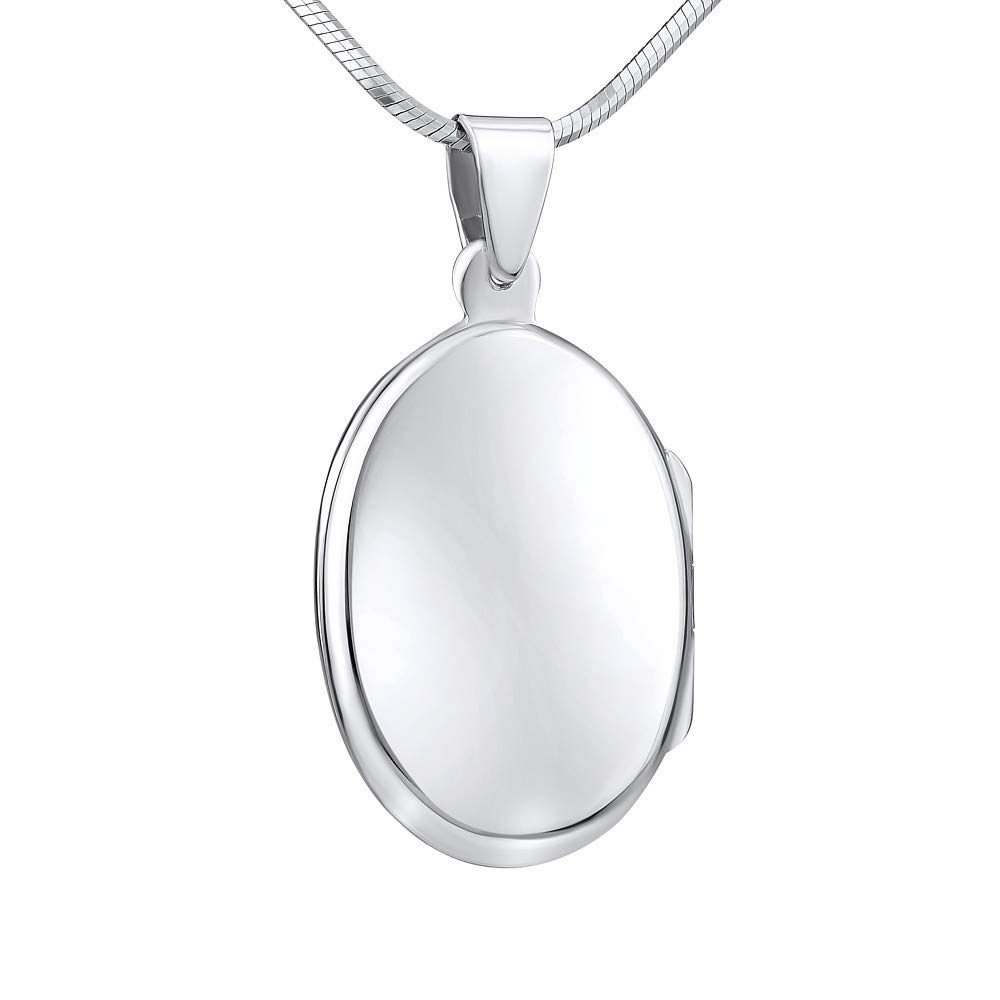 SILVEGO - PRM10294 - Unisex 925 Sterling Silver Pendant Locket Oval 20 x 27 mm