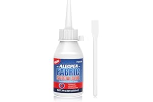 ALECPEA 60ML Fabric Glue for Clothing Permanent Washable 100% Waterproof, No Sew Solution, Washer/Dryer Safe