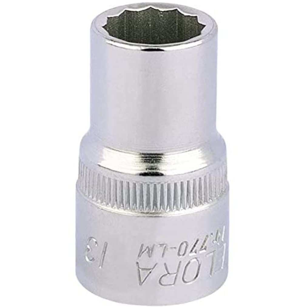 Draper 24583 Elora Bi-Hexagon Socket, 1/2" Square Drive, 13mm, Blue