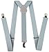KEYWIN Unisex Solid Color Tuxedo Suspender & Bow Tie Set Elastic Adjustable Strong Clip-on Suspender-Heavy Duty (Light Gray)