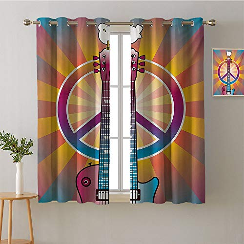 ScottDecor Curtain for Kids Room Grommets Pattern Darkening Curtains Print Darkening Curtains pop Darkening Curtains Curtains/Panels/Drapes(2 Pieces, 42" Wide Each Panel)