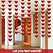100 Hanging Hearts Garland for Valentines Day Decorations Red Heart Felt Garland Home Birthday Wedding Anniversary Party Supplies, Graduation Events Accessories, Set of 4