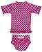 RuffleButts Little Girls Berry Polka Dot Ruffled Rash Guard Bikini