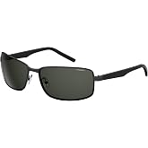 Polaroid Men's PLD 2045/S Rectangular, Black Sunglasses