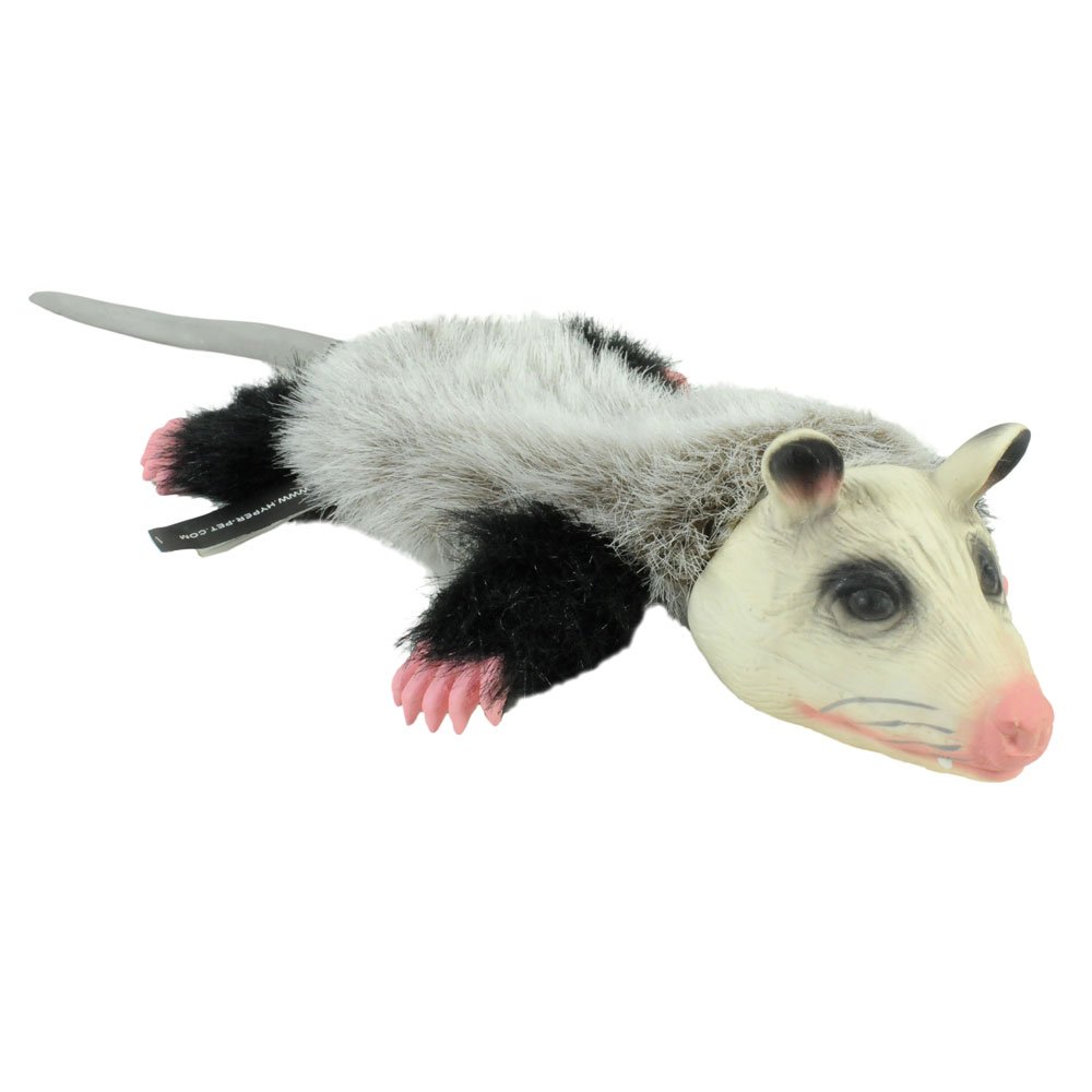 Hyper Pet Real Skinz Plush Dog Toy with Squeaker, Opossum 885277646638