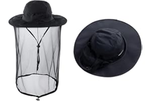 HunterBee Mosquito Net Hat Bee Net Beekeeping Veil Beekeeper Hat with Net Suitable for Gardeners Yard Work Beekeepers Fishing