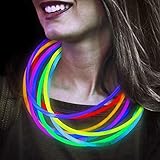 Lumistick 22 Inch Glow Stick Necklaces | Non-Toxic & Kids Safe Light Up Neckwear | Bendable Sticks with Connectors | Glows in The Dark Night Party Favor (Color Assortment, 50 Necklaces)