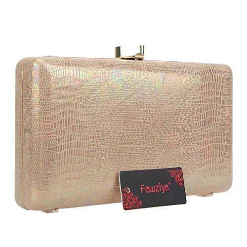 Fawziya Evening Bags And Clutches For Women Heart Lock Purses And Handbag-Gold