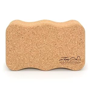 Cork Yoga Block Onda – By ZenYogaWedge – Premium 100% Natural Single Brick For Beginners and Professionals Yoga Pilates Classes Home Exercise Fitness Non-Slip Grip – Eco-Friendly