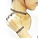 Oliadesign Gothic Stretch Elastic Tattoo Henna Bangle Bracelet 3 Pieces Set, Necklace, Bracelet, Ring